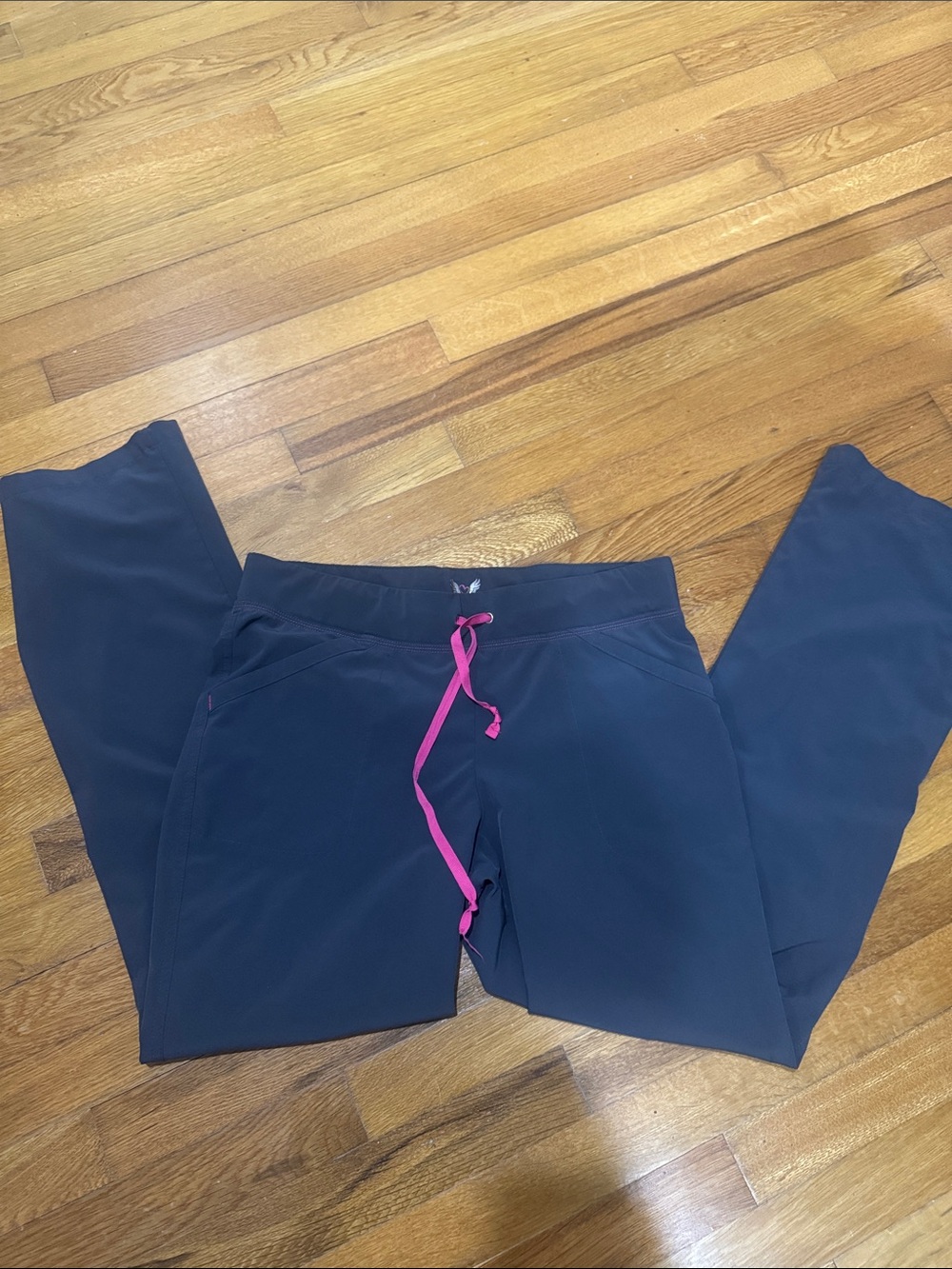 SMITTEN Grey with Pink Drawstring scrub pants